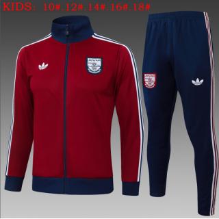 Chándal Arsenal 2025/26(Dark Red Long Zipper) - NIÑOS